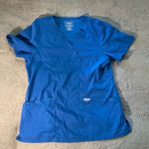 blue scrub top